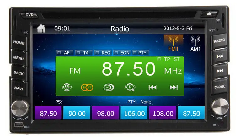 6.2 дюймов TFT 2 Din Dvd-плеер Автомобиля GPS MP5/MP4/USB/SD Bluetooth FM/AM Радио Аудио автомобиля для