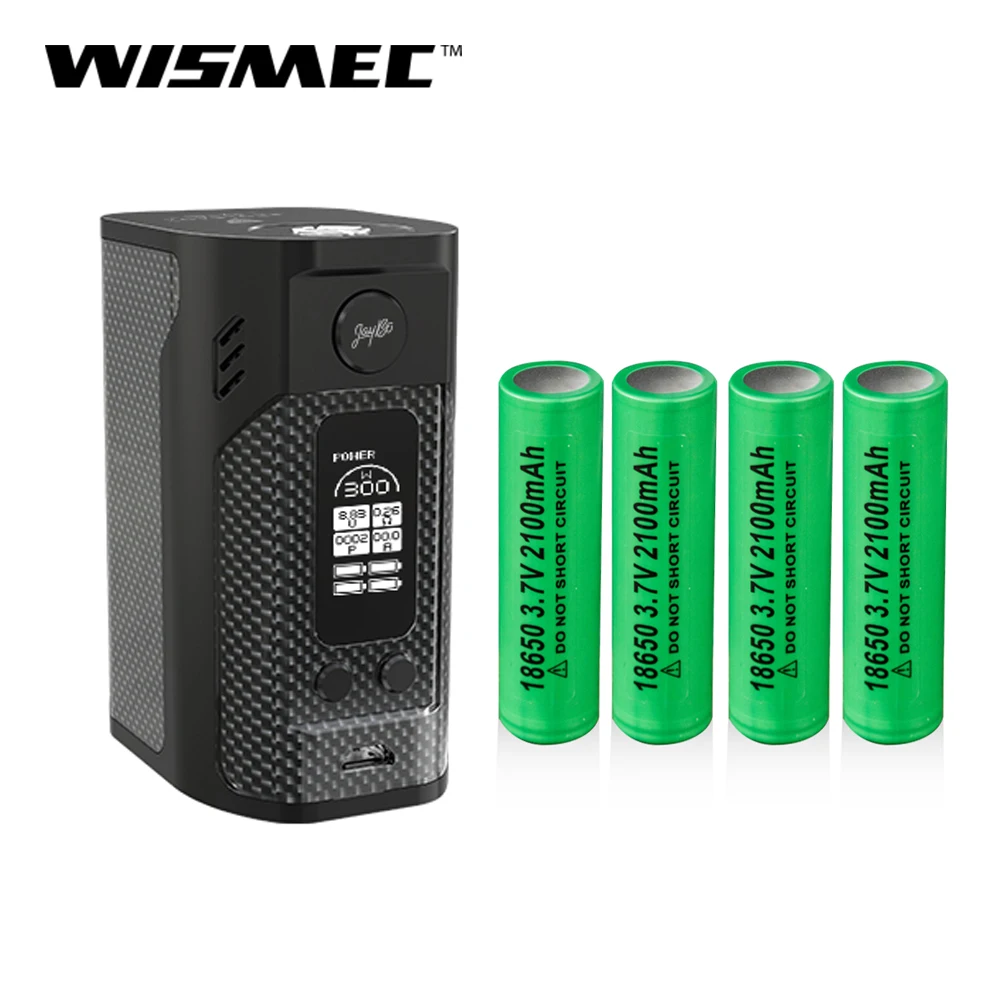 Зазор оригинальный WISMEC рел RX300 TC коробка мод кожа/углеродное волокно батарея с 18650