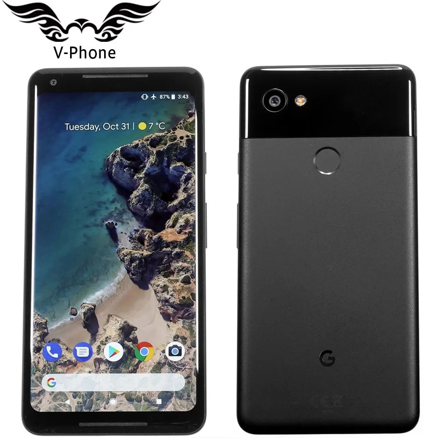 Абсолютно 6 дюймов Google Pixel 2 XL Чехол для мобильного телефона(версия ЕС) Snapdragon 835 Octa Core 4 Гб 64 Гб 128 отпечатков пальцев 4G Android телефон