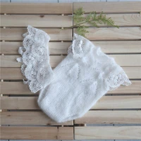 soft white lace romper set newborn photography props knitted mohair overalls baby girl lace skirt infant bodysuit shower gift