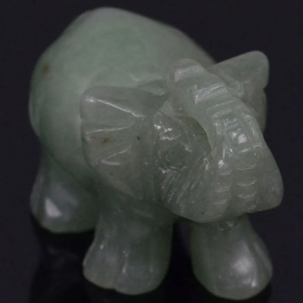 Натуральный зеленый авантюрин слон резная фигурка каменная чакра