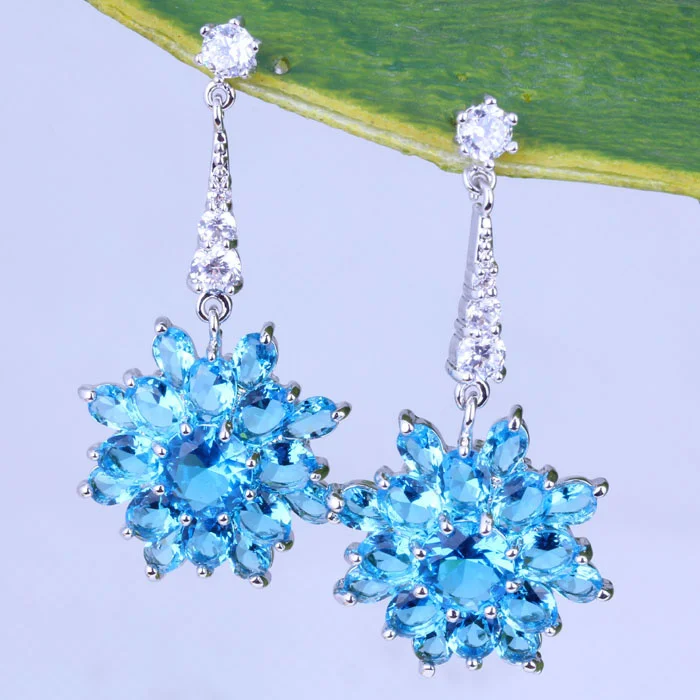 Серьги подвески в виде цветка с кристаллом|earrings wedding jewelry|earrings weddingdrop earings |