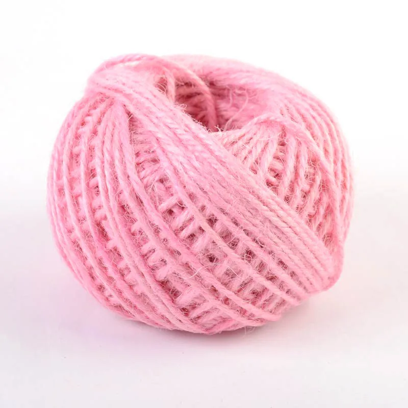 Light Pink 50 метров натуральная Мешковина гессиан джутовый шнур-шпагат пеньковая веревка вечерние упаковка для свадебного подарка кордная нить DIY Скрапбукинг Ремесло деко - Цвет: Light Pink