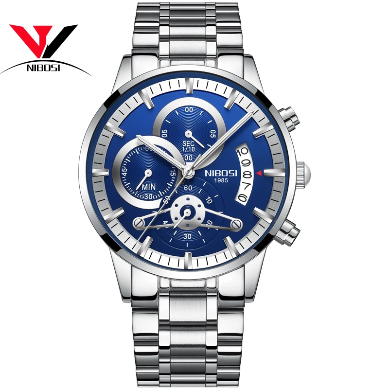 NIBOSI Relogio мужские спортивные часы Для мужчин выдерживающие погружение до 30 метров