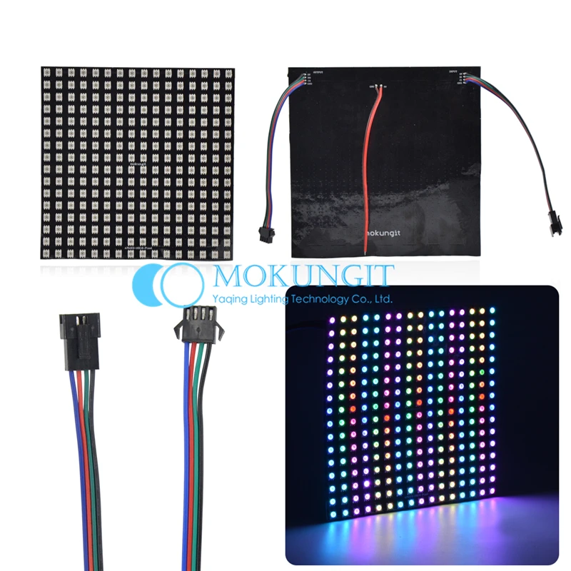 Гибкая панель SK9822 8x32 16x16 5050 RGB SMD полноцветная Пиксельная дисплея адресный свет 5 В