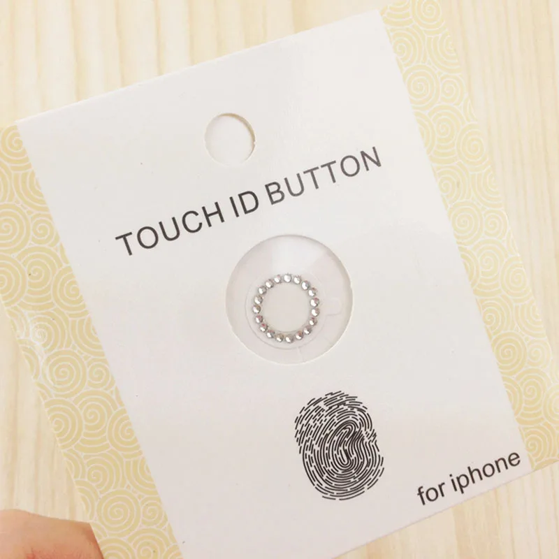 Синяя блестящая наклейка со стразами для кнопки &quotдомой&quot Защитная пленка iPhone 7