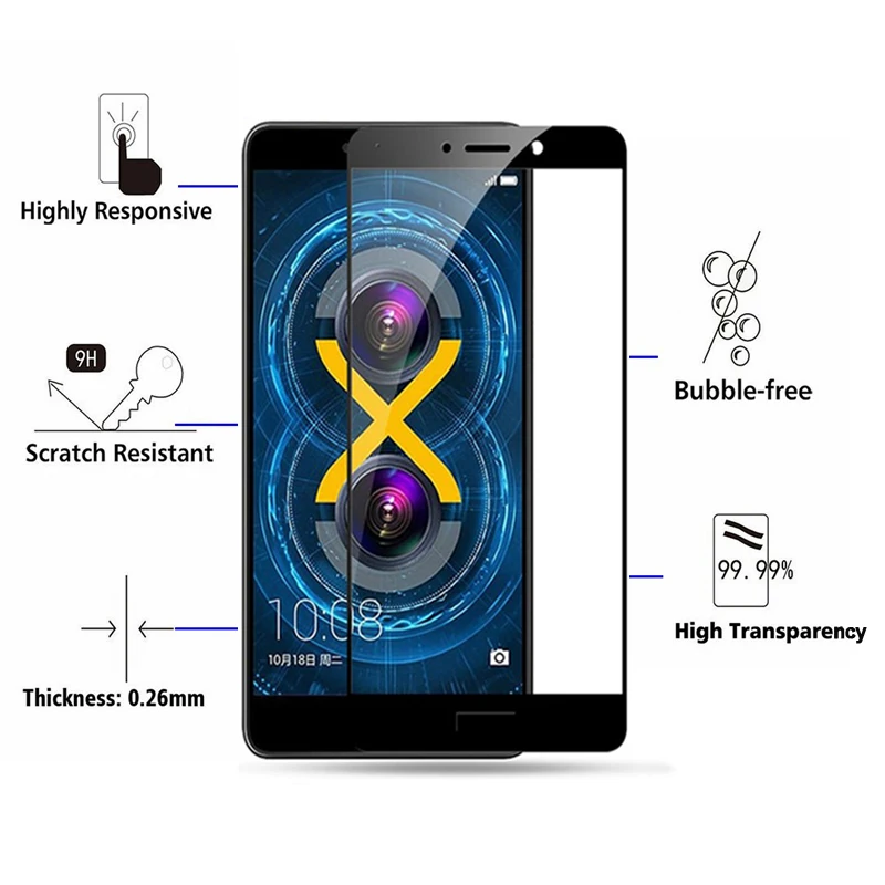 Защитное стекло с полным покрытием для Honor 6C Pro A6 Huawei 6A 6X X6 6 A C X защита экрана 9H