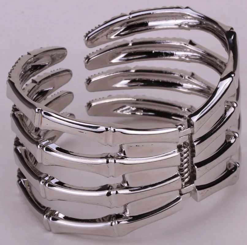 Skeleton hand bangle bracelet women biker jewelry W austrian crystal gold &amp silver color FT29 wholesale dropship | Украшения и