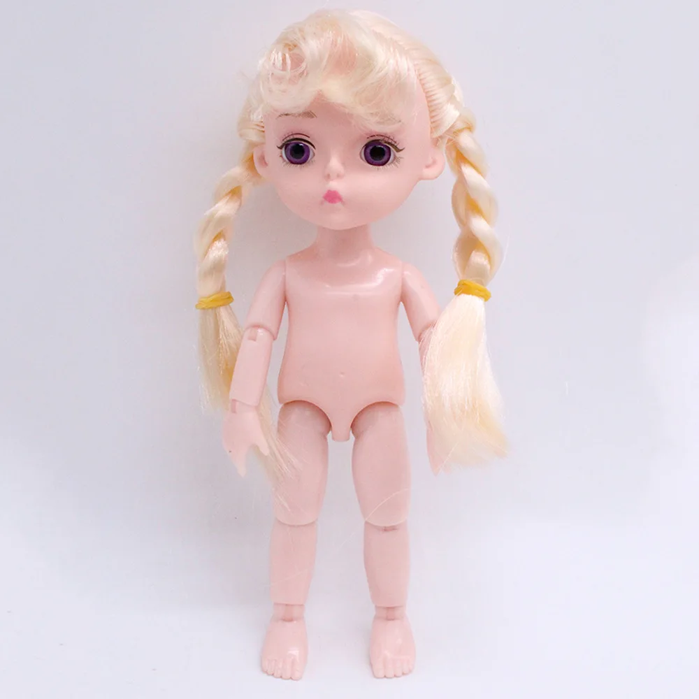 Double Gold Hair 15 см золотые волосы девушки одеваются куклы 13 суставов BJD кукла игрушка с 3D глазом Оригинальная кукла Дети подарок на день рождения Детские игрушки для девочки - Цвет: Double Gold Hair