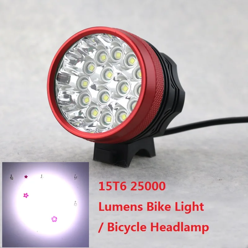 8,4 V Водонепроницаемый 15T6 25000 люмен Велосипедный свет 15 CREE XML T6 MTB дорожный велосипедный фонарь для езды на велосипеде аксессуары для фонарей