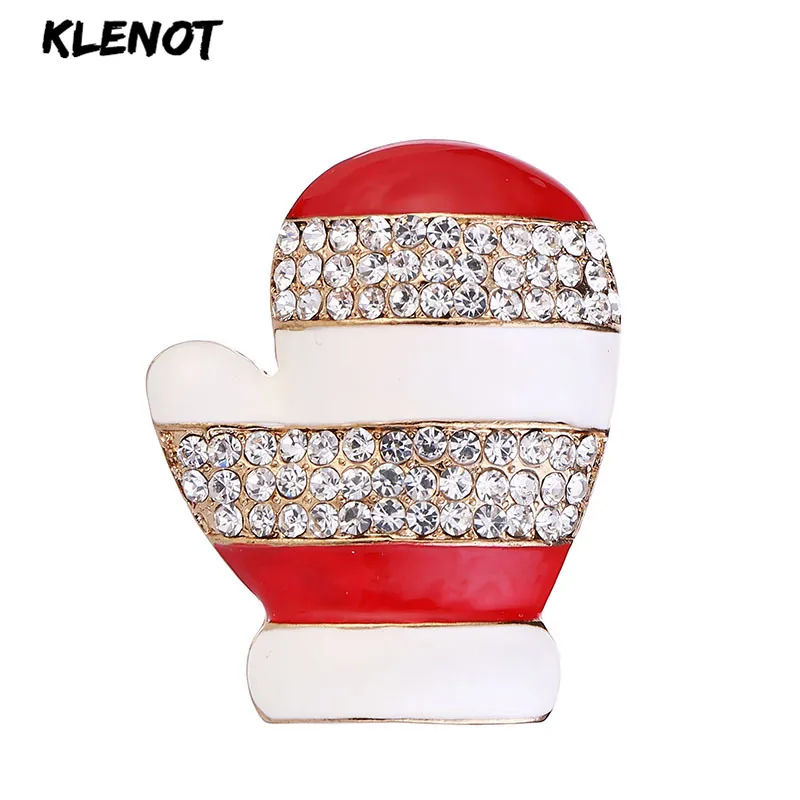 Креативные Мультяшные броши перчатки милые рождественские брошь со стразами