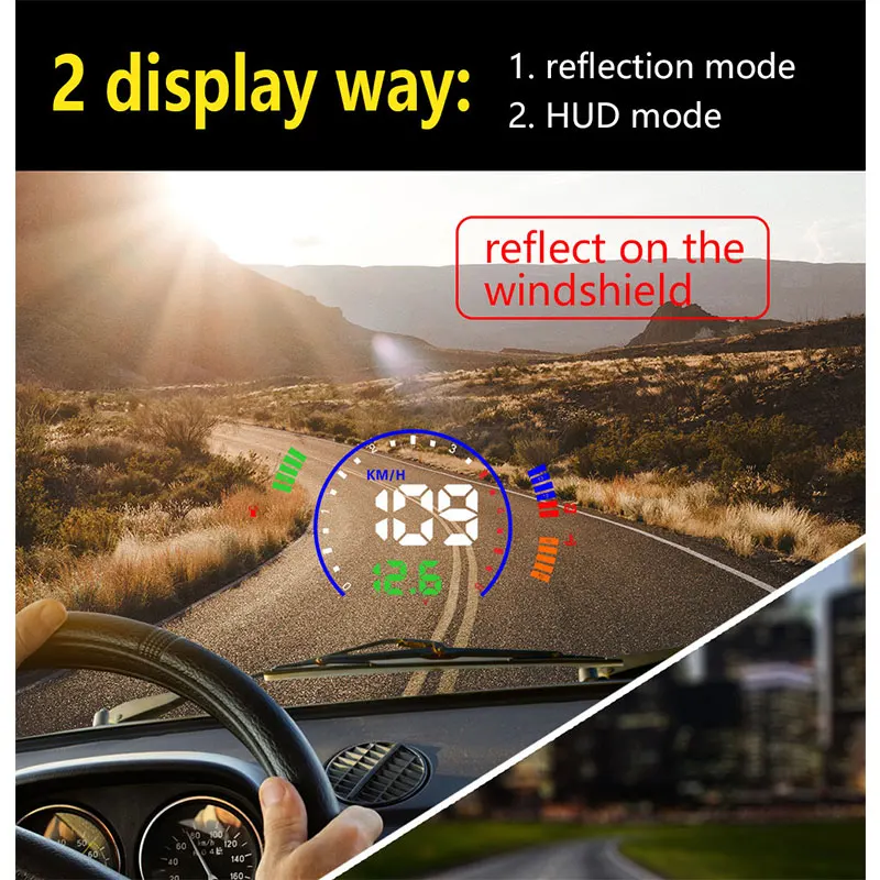S600 HUD Автомобильный дисплей с отображением скорости сигнализации интерфейса OBD