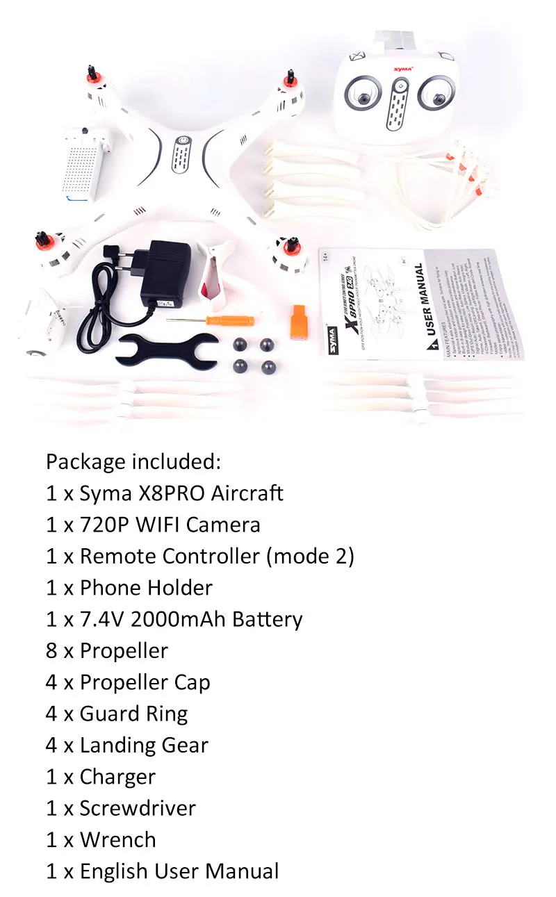 Syma X8PRO 2,4G gps Дрон 720P HD Wifi камера FPV RC Дрон Квадрокоптер в режиме реального времени высота удержания без головы