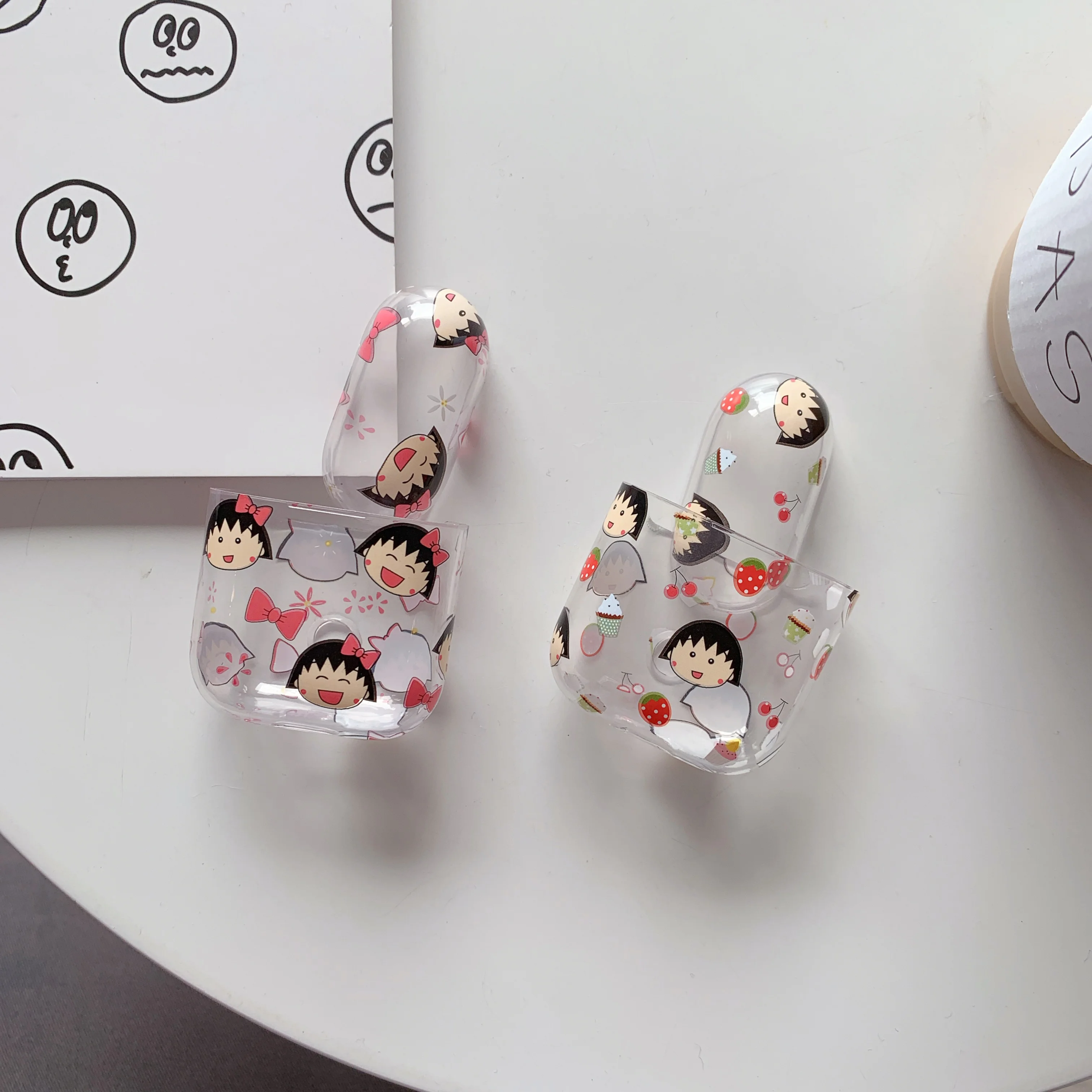 Maruko Прозрачный чехол для Airpods прекрасный сладкий японский девушка chibi идеальный дизайн для Apple Airpods2 Bluetooth наушники чехол