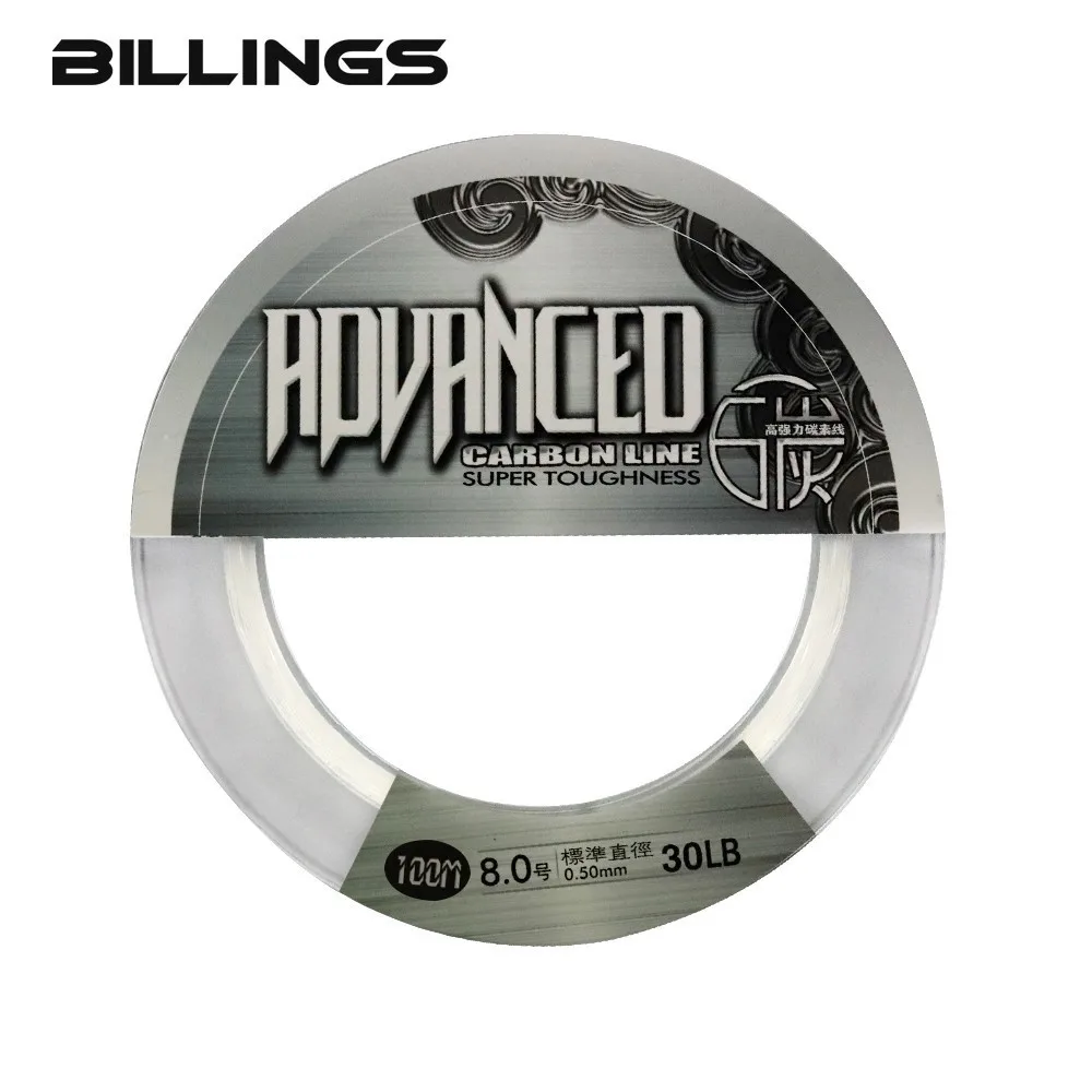 BILLINGS 50 м 100 100% сверхпрочная карбоновая леска мононить лидер фторуглеродное