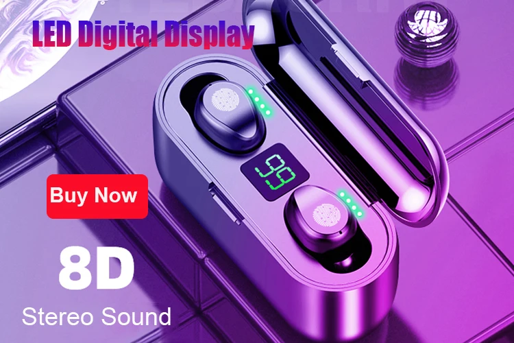 Tws V5.0 Bluetooth наушники, стерео бас, настоящие беспроводные наушники, Спортивные Bluetooth наушники, Мини наушники с 2600 мАч, Дополнительный внешний аккумулятор