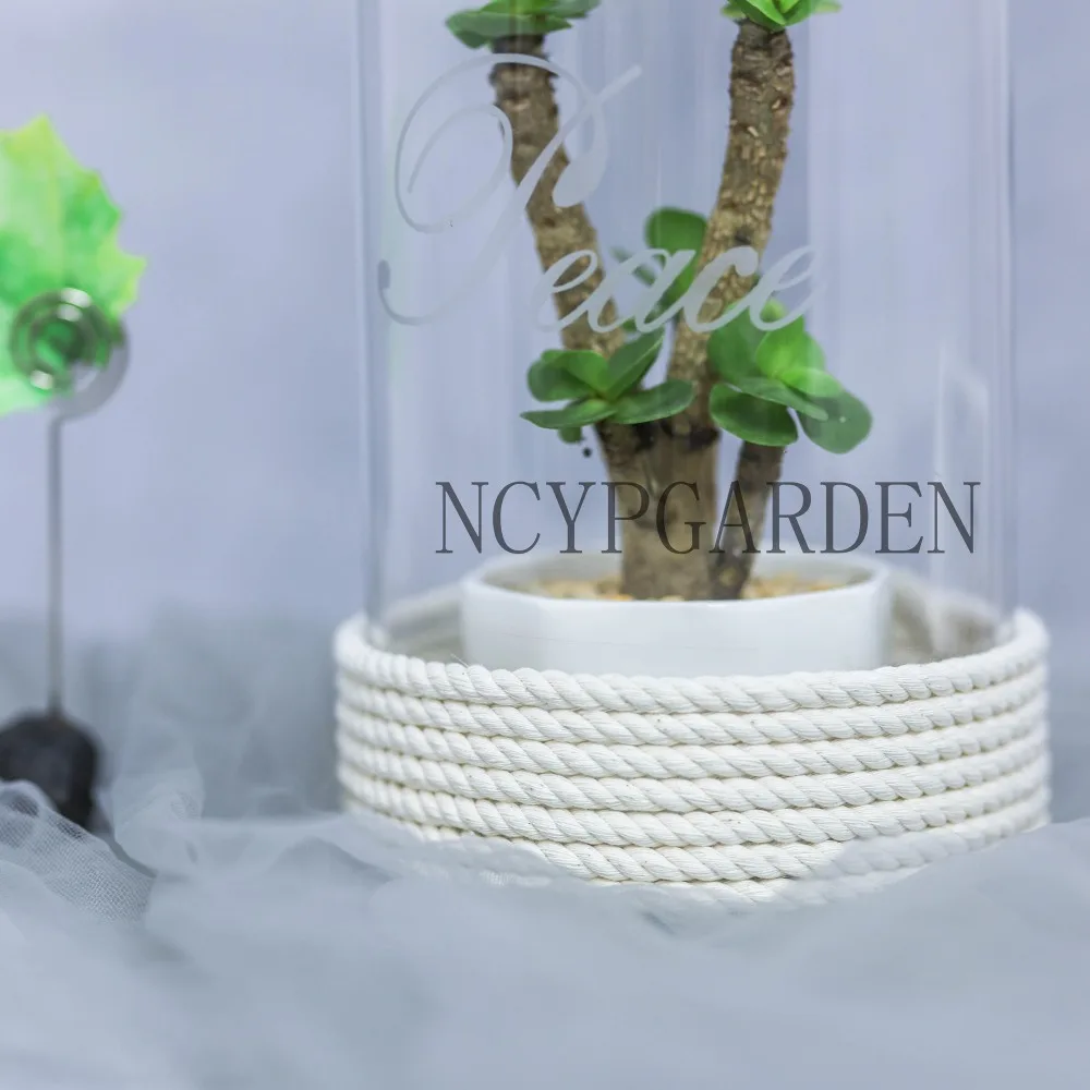 Современная простая стеклянная крышка подсвечник Cloche веревка лампа украшение Посуда Украшение стола дисплей