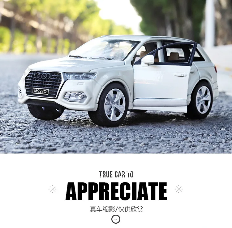 1/24 AUDI Q7 литая металлическая модель автомобиля литая под давлением игрушки для детей Коллекция с 6 открытыми литыми автомобилями оттягивающийся автомобиль Детский подарок