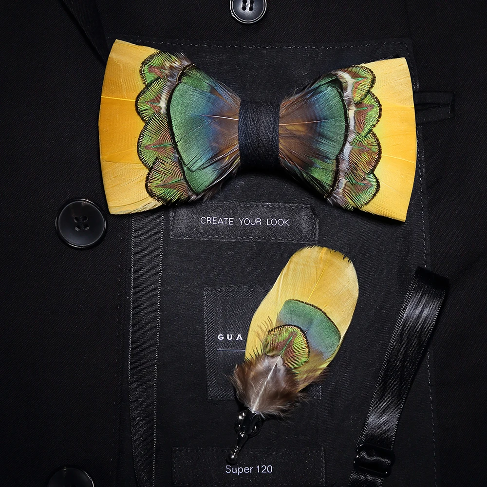 Мужской галстук бабочка JEMYGINS оранжевая брошь для галстука бабочки деревянная