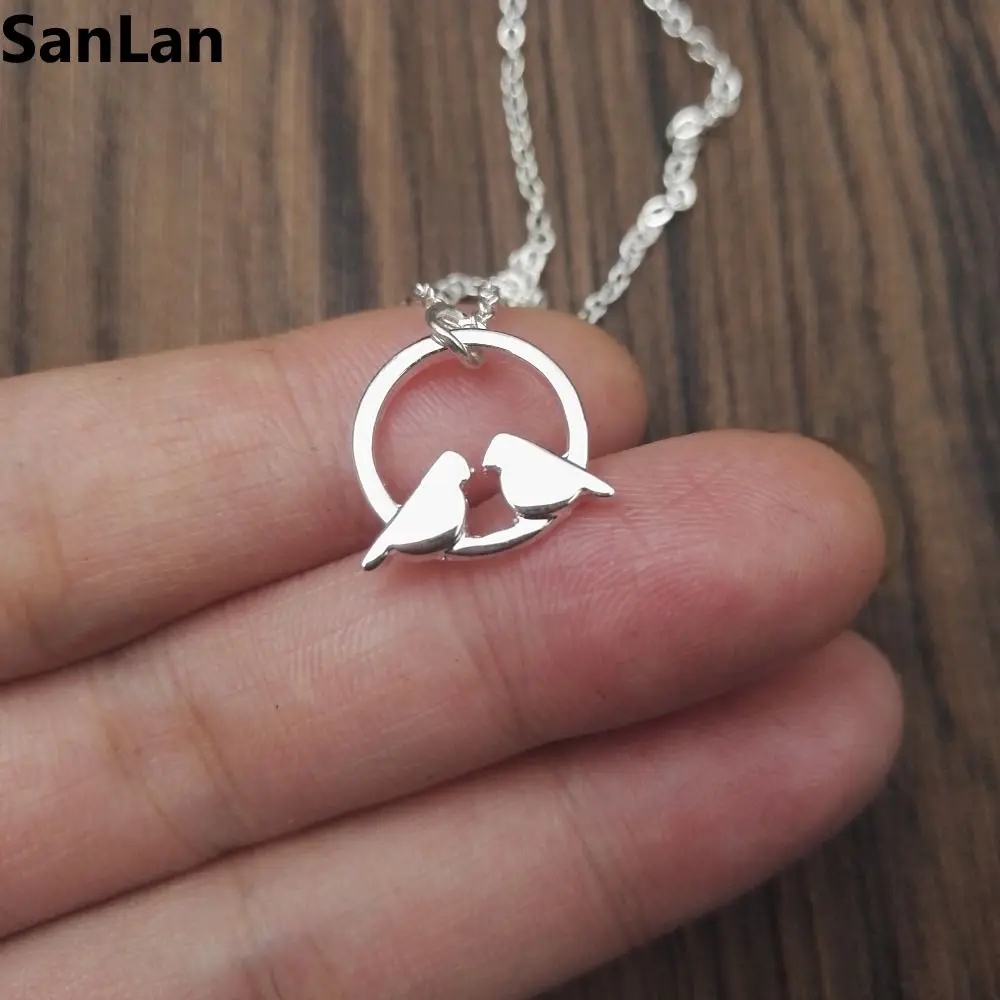 20 штук горный пара Птица Шарм Кемпинг Ожерелье Круглый Кулон &quotГора&quot ожерелье