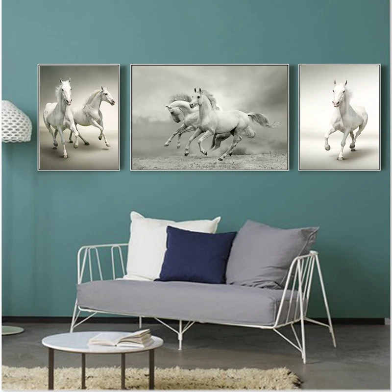 Posters and Prints Nordic Arts Wall Paintings Pictures Kitchen Home Decor Painting Horse Beauty for Kids Children Room YORT002 | Дом и сад