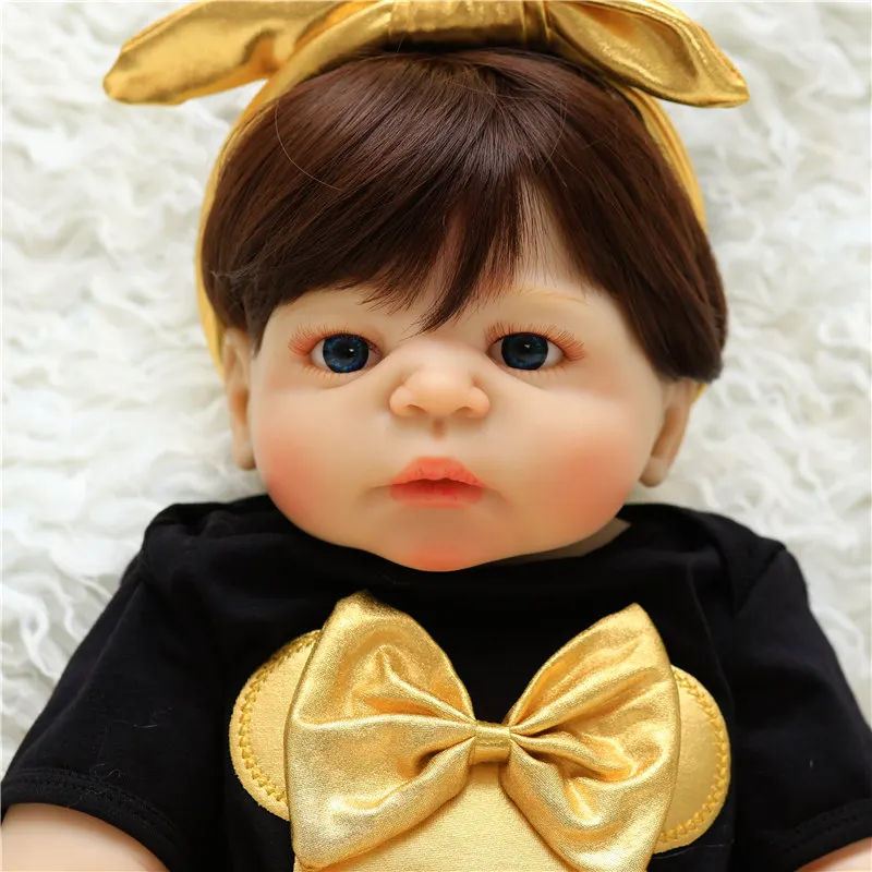 NPK 57 см силиконовые куклы Reborn Baby с милой Bebe Кукла Одежда прекрасное возрождение