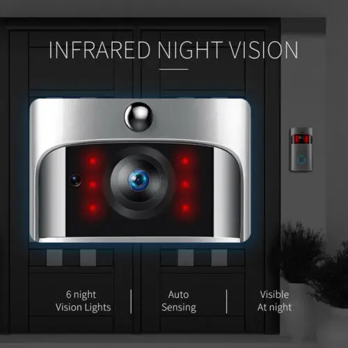 Wireless Smart Doorbell WiFi Remote Video Phone Door Bell Home Security Two-way Intercom Night Vision Support APP 4D04 | Безопасность и