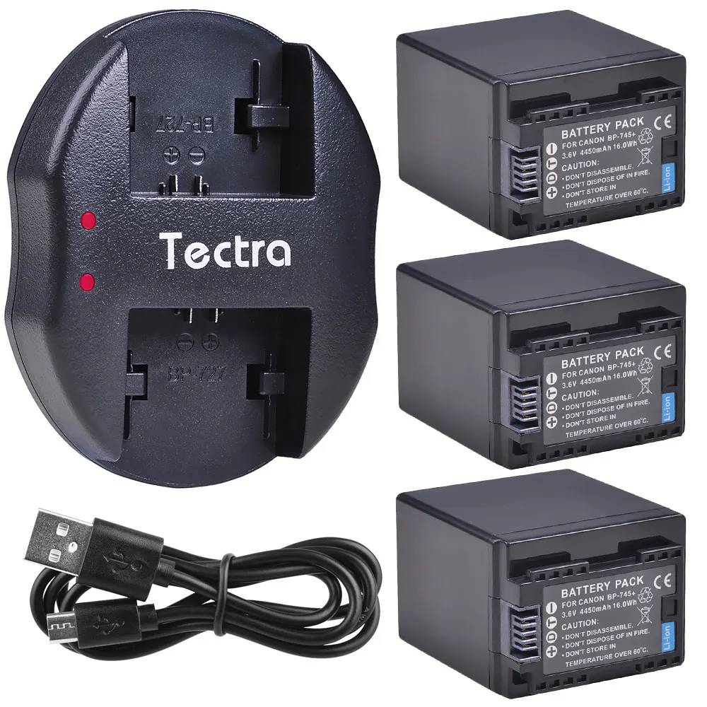 Аккумулятор для фотокамеры Canon VIXIA HF M50 M500 M52 R300 R32 R40 R42 R400 R50 R52 4450 мАч 3 шт.|Цифровые