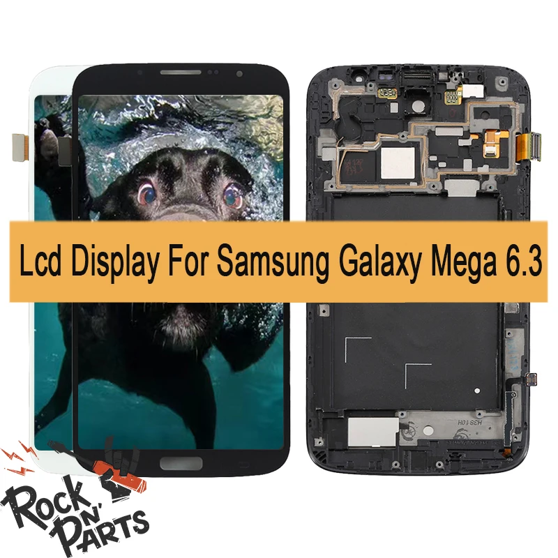Дисплей собран с сенсорным экраном и передней панели для samsung galaxy Mega 6 3 GT I9200 +