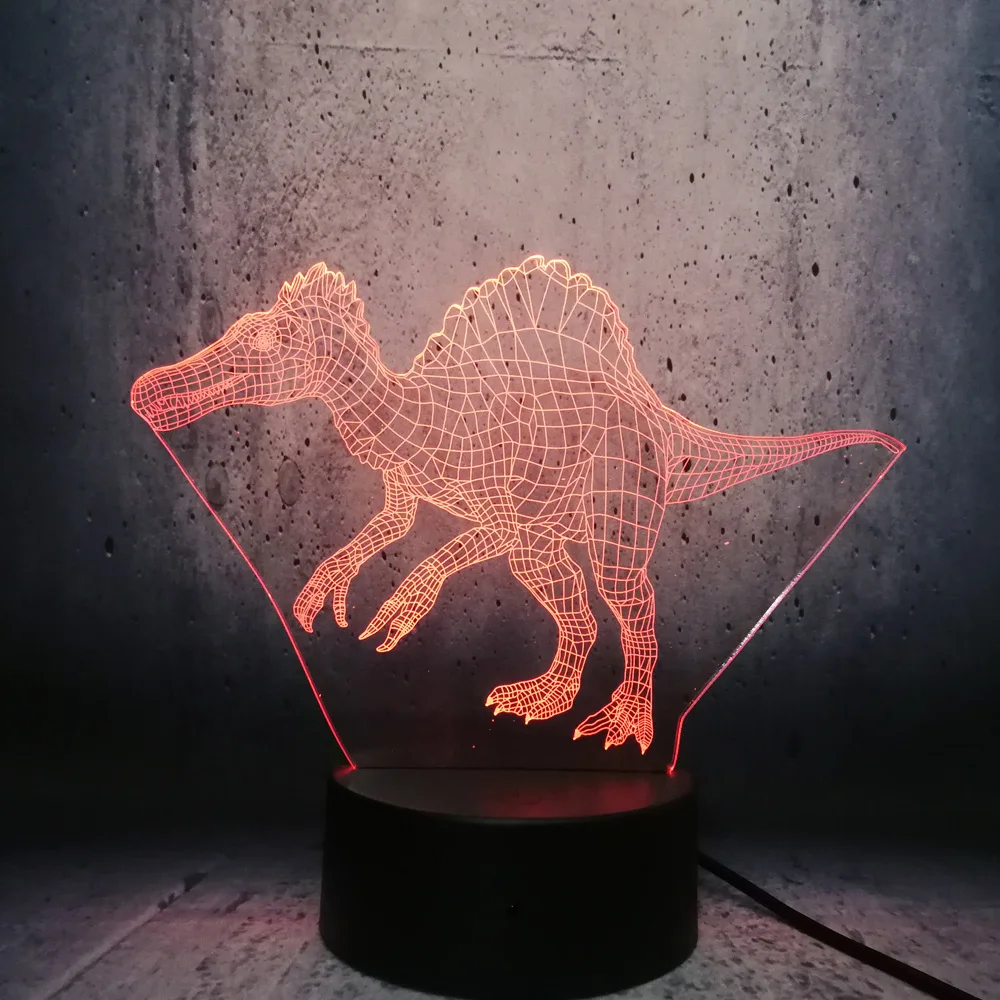 Jurassic park Dinosaur 3D USB LED Lamp Spinosaurus Figure Light Colorful Decoration Night lava Toy Animal movie fans | Лампы и