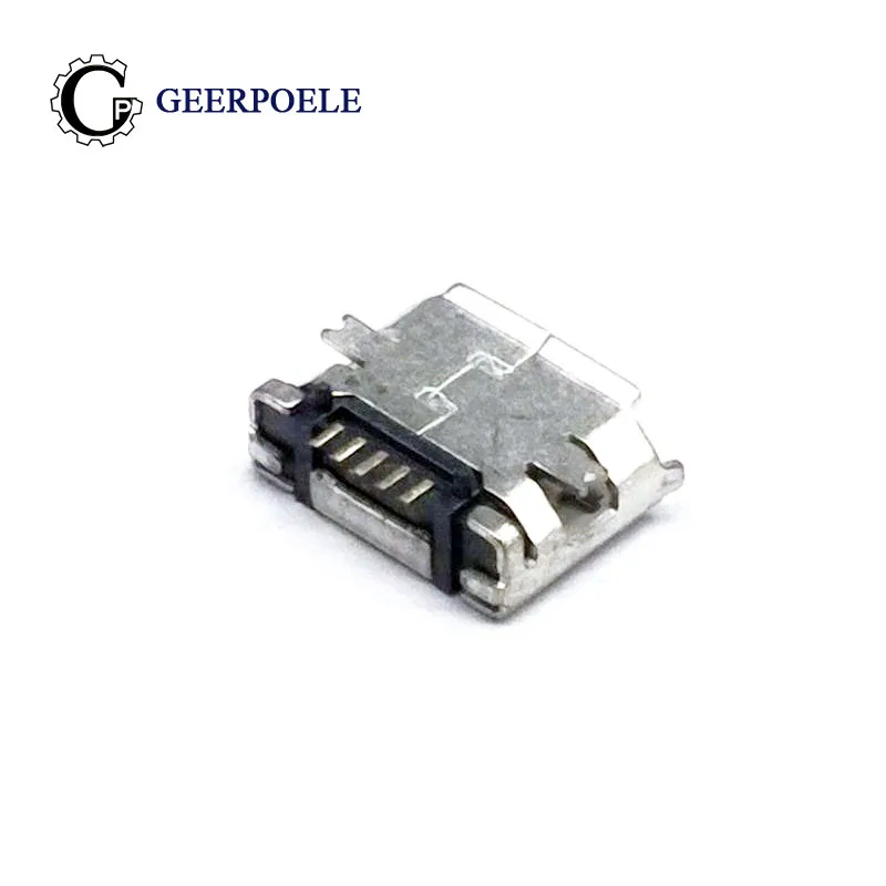 30 шт./лот 5 Pin Type B SMT Micro USB гнездовой разъем Плоский порт штепсельная вилка Sockect