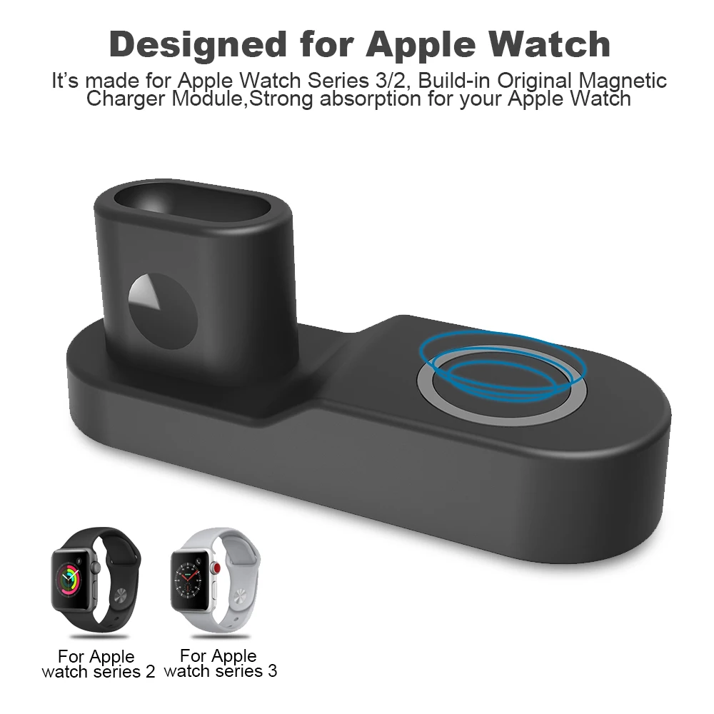 Беспроводной держатель для быстрой зарядки NYFundas 4 в 1 iphone XS MAX XR 8 Plus X 10 Apple AirPods iwatch 2