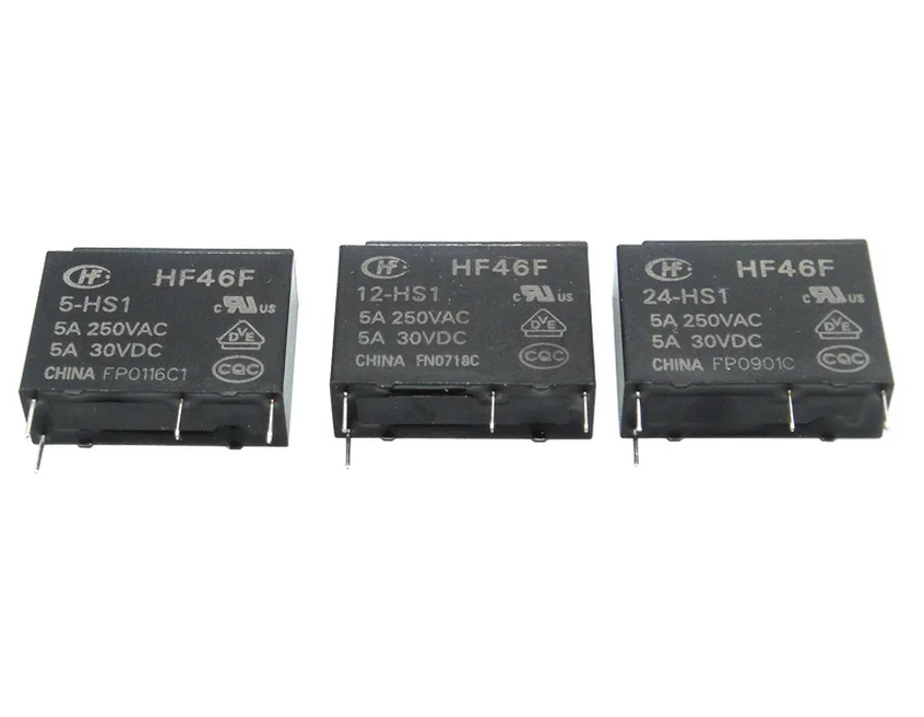 Новинка 100% оригинальное HF реле 100 шт./лот HF46F 5 HS1 12 HF46F/5V/12V/24V 5A 250VAC 30VDC|hf relay|relay 100pcsrelay