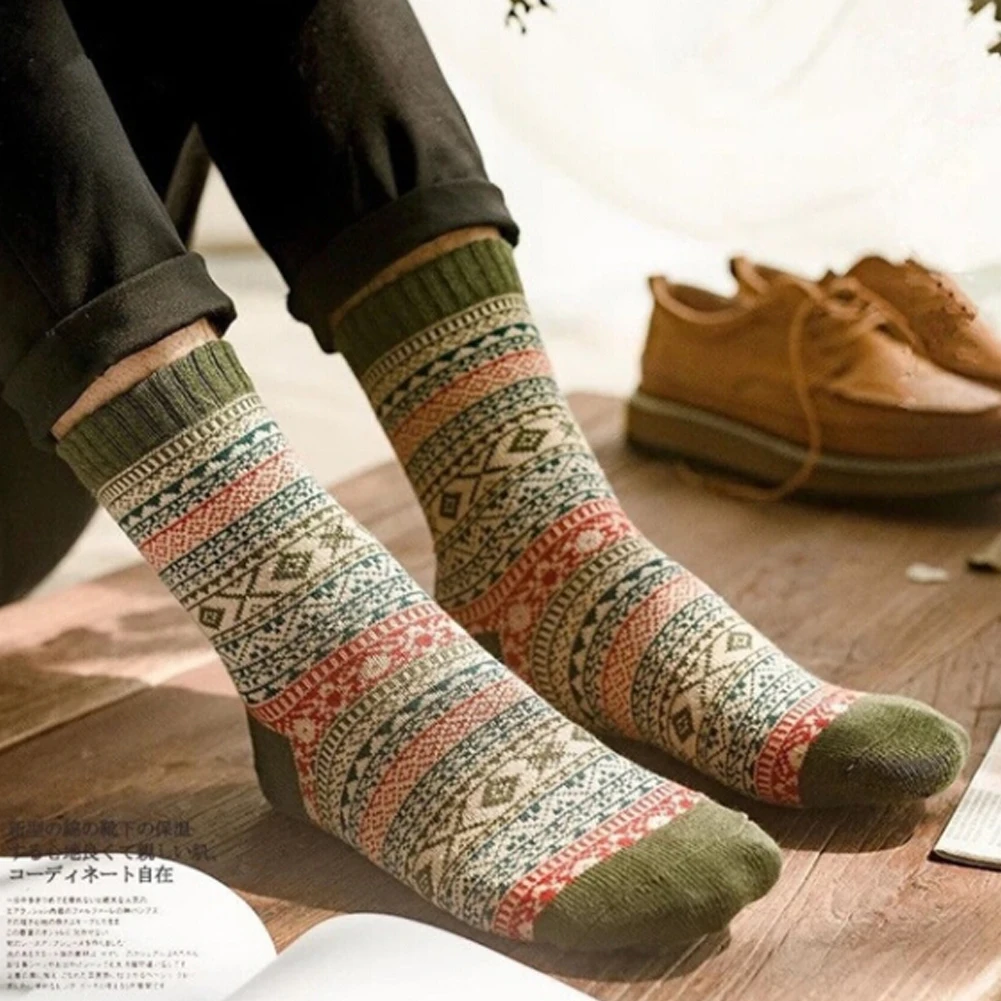 Одна пара 100% новые ретро нация унисекс Мужские Женские хлопковые полосатые