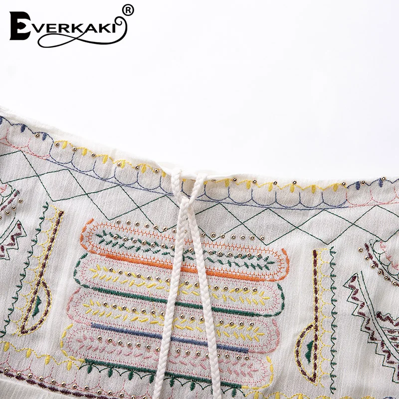 Женская богемная юбка Everkaki летняя хлопковая пляжная со шнуровкой длинные юбки