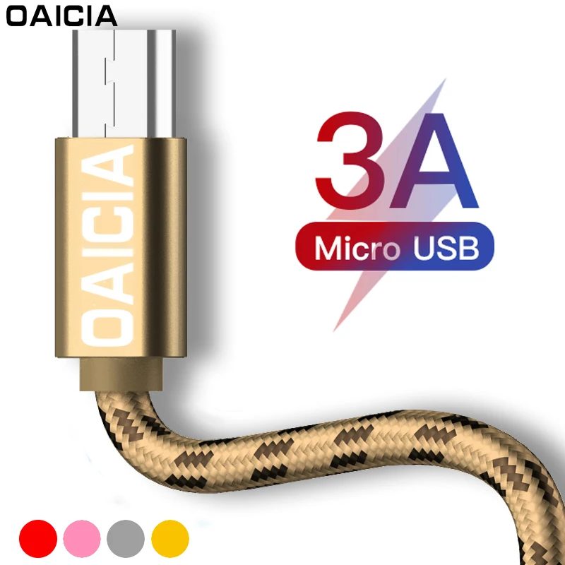 1 м 2 м Micro USB кабель 3A Быстрая зарядка Microusb кабель для зарядки samsung Xiaomi Redmi Note 5 Pro Android Micro USB зарядное устройство