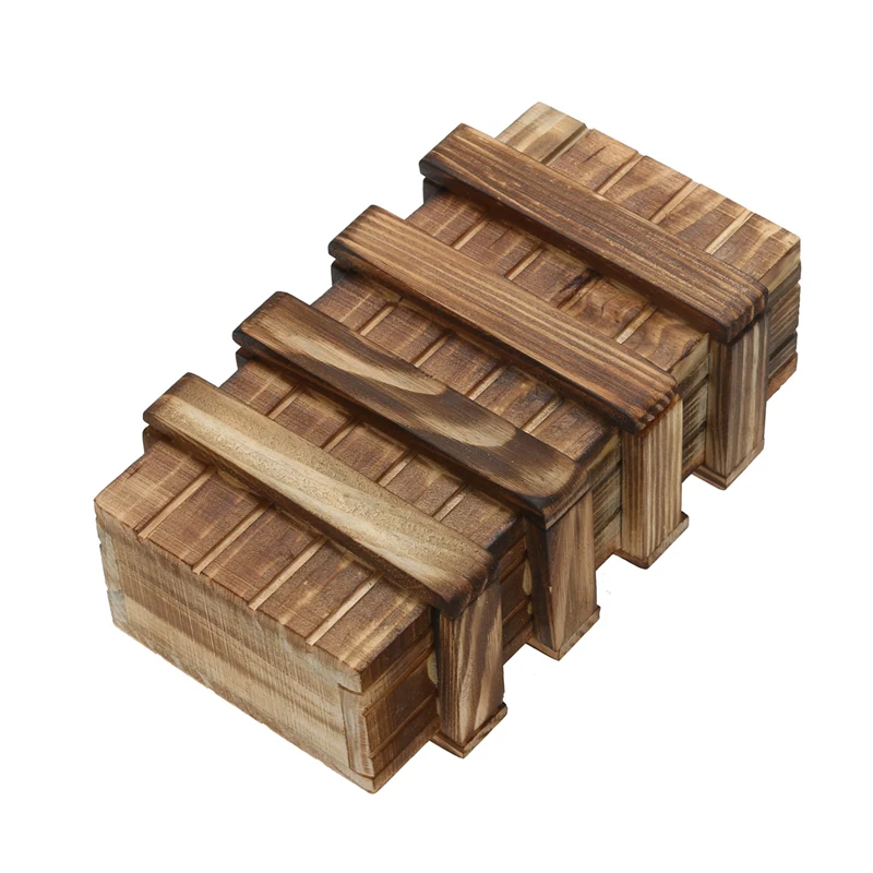 Детские игрушки деревянная Волшебная коробка с отсеком головоломка замок Конг