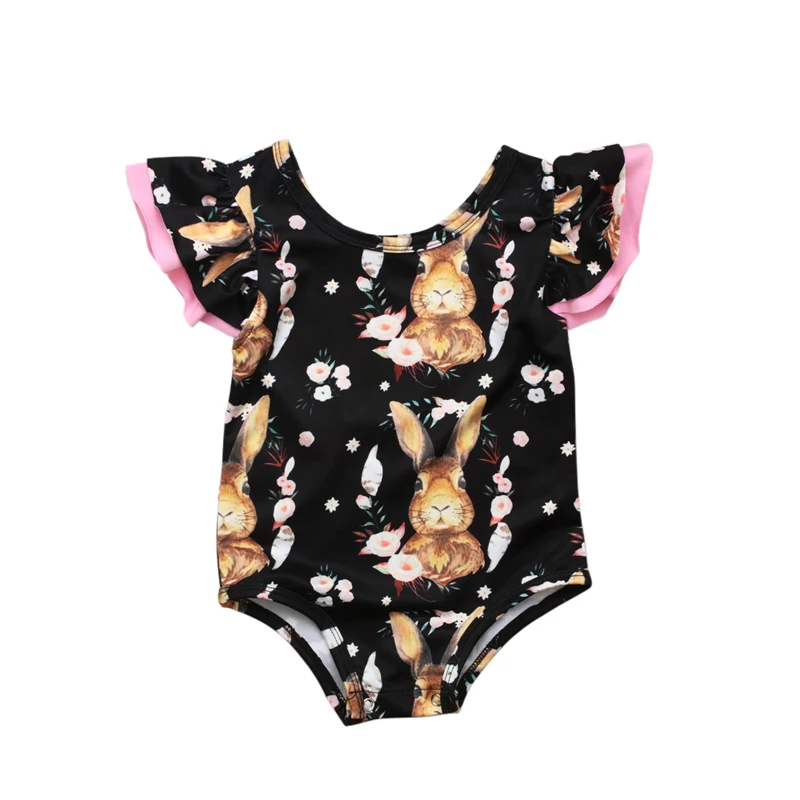 Пасхальный Детский комбинезон для девочек Милый хлопковый с кроликом из тюля