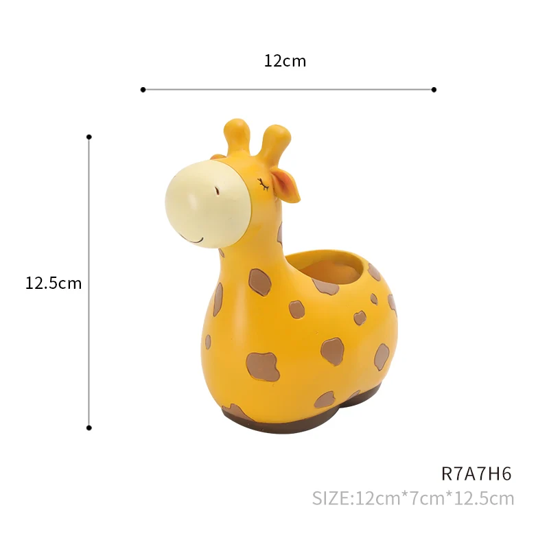 giraffe ROOGO 6 видов конструкций современный мультфильм сочные Плантатор Горшок Смолы Творческий ремесленных Животные Kawaii Форма Desktop украшения цветочных Горшков - Цвет: giraffe