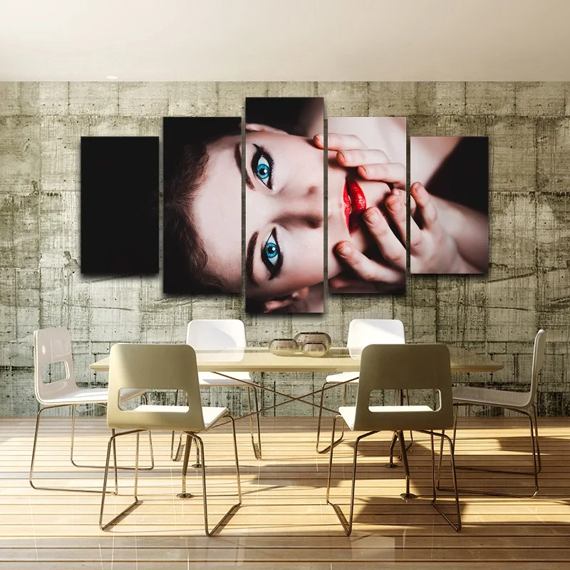 

blue eyes framed wall art picture spray painting decoration artistic printed drawing on canvas for home room decor poster AE0804