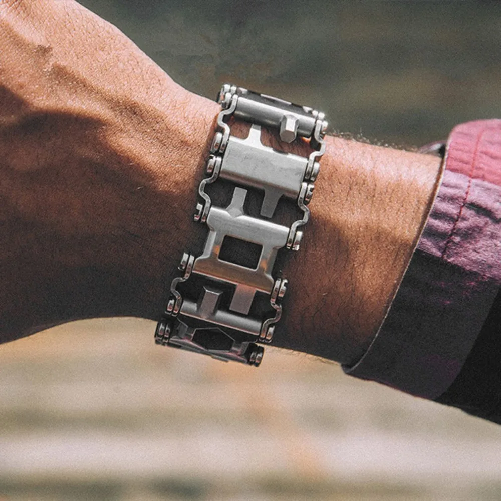 Многофункциональный браслет из нержавеющей стали с многоствольным протектором