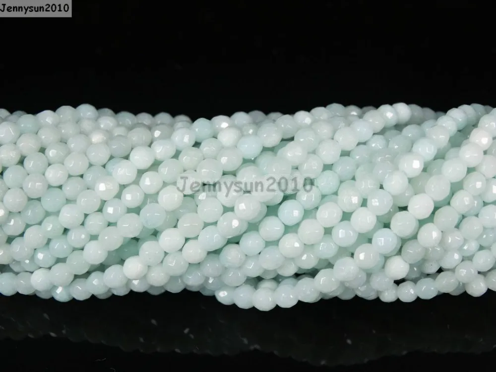 

Natural Amazonite Gems Stones 2mm Faceted Round Spacer Seed Beads 15.5'' Strand for Jewelry Making Crafts 5 Strands/Pack