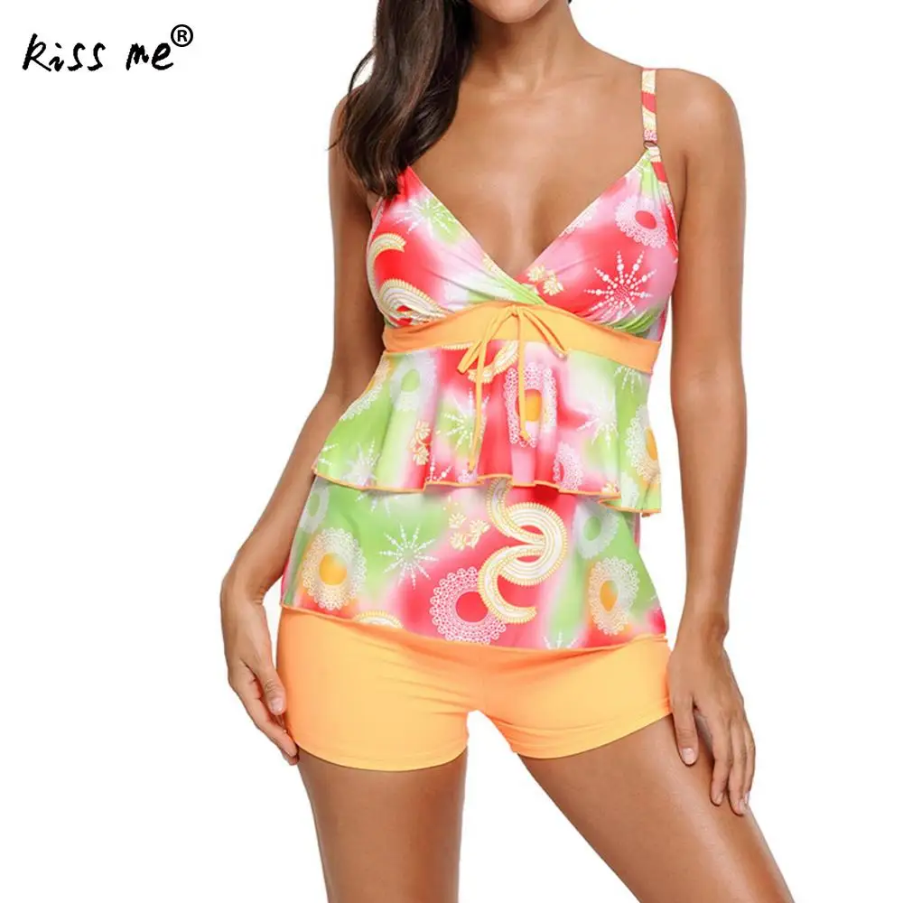 2 шт. бикини 2017 плюс Размеры купальники женский цветочный купальник Для женщин с