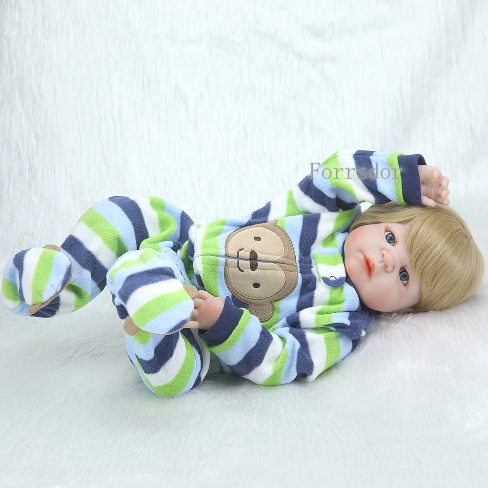 

NEW 22inch Full Silicone Reborn Baby Doll Boy Realistic Baby Dolls Soft Vinyl Fashion Dolls Children Toys Bebe Reborn