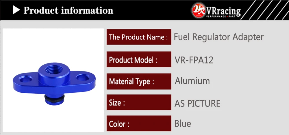 VR RACING-1/8 NPT топливный рельс регулятор давления адаптер синий для NISSAN TOYOTA SUBARU VR-FPA12