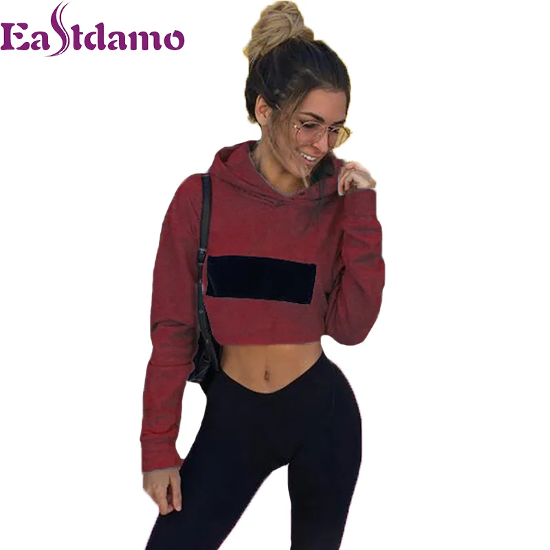 Eastdamo 2017 Women Hoodies Sweatshirt Harajuku Casual Pullovers Long Sleeve Solid Autumn Hooded Tracksuits Jumper outerwear | Женская