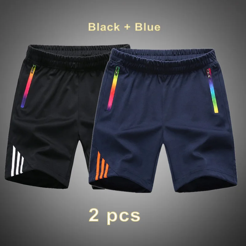 AE085 black blue 3 шт., летние мужские шорты для фитнеса, повседневная спортивная одежда, брендовые бермуды Masculina, хлопковые пляжные шорты, спортивные штаны для бега, короткие мужские брюки - Цвет: AE085 black blue