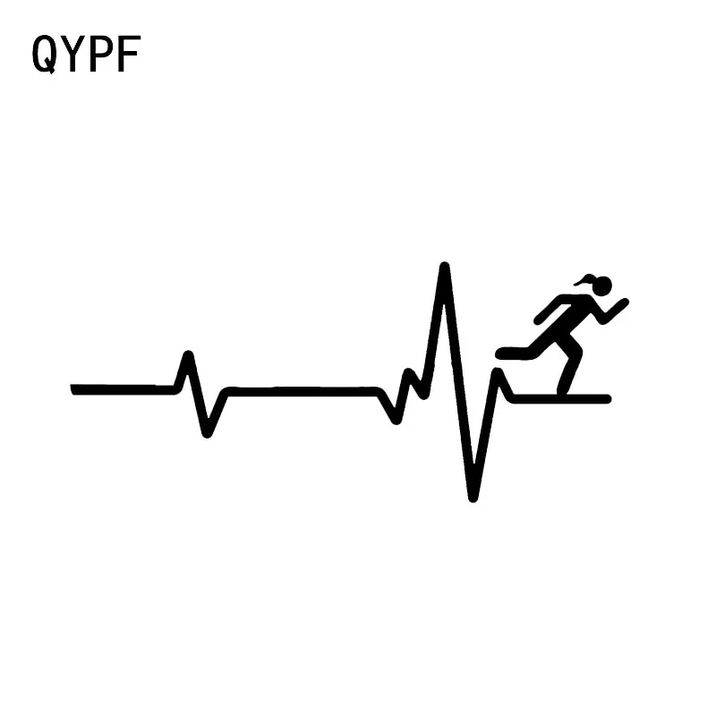 QYPF 16 7*7 2 см интересный бегунок сердечный ритм линия Декор автомобильные наклейки