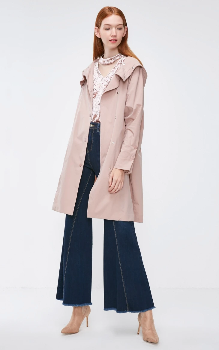 Vero Moda новые декоративные пуговицы с капюшоном регулируемые манжеты средней длины чистый ветер пальто Тренч | 318321532