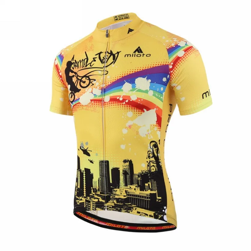 MILOTO Team Велоспорт Джерси дышащая Ropa Ciclismo мужская Топ велосипед с коротким рукавом